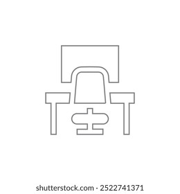 office desk Grey icon with white background