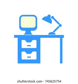 Office desk icon