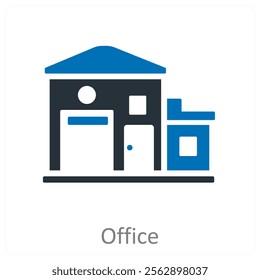 Office and desk icon concept