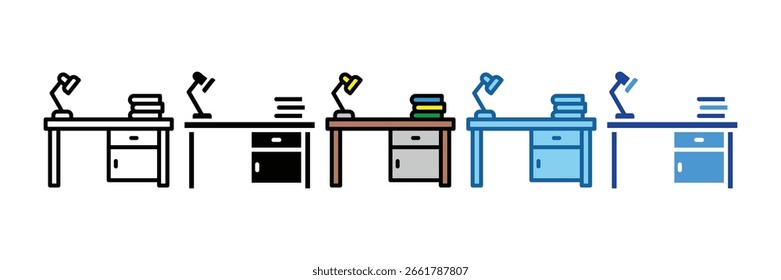 Office Desk Icon Element For Design