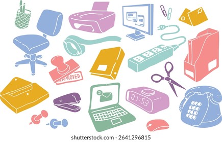 Office Desk Icon Element Document Stationery Friendly