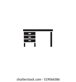 office desk icon illustration vector, can be used for mobile and web design
