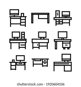 office desk icon or logo isolated sign symbol vector illustration - Collection of high quality black style vector icons
