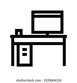 office desk icon or logo isolated sign symbol vector illustration - high quality black style vector icons
