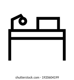 office desk icon or logo isolated sign symbol vector illustration - high quality black style vector icons
