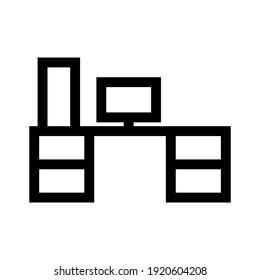 icono de escritorio o logotipo símbolo de signo aislado ilustración vectorial - iconos vectoriales de estilo negro de alta calidad
