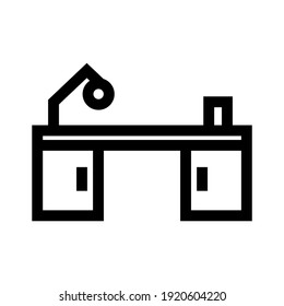 office desk icon or logo isolated sign symbol vector illustration - high quality black style vector icons
