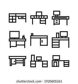 office desk icon or logo isolated sign symbol vector illustration - Collection of high quality black style vector icons
