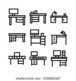 office desk icon or logo isolated sign symbol vector illustration - Collection of high quality black style vector icons
