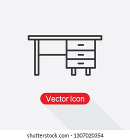 Office Desk Icon, Table Icon Vector Illustration Eps10