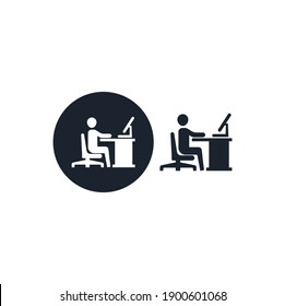 Office Desk Icon ( Vector Illustration )