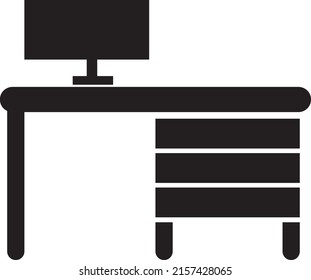 Office desk Icon vector illustration on white background..eps
