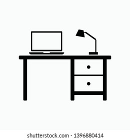 office desk icon vector isolated