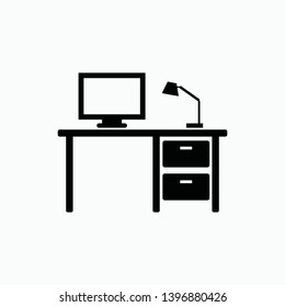 Office Desk Icon Vector Isolated