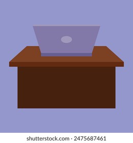 Vector de iconos de escritorio de oficina. Ilustración vectorial portátil de escritorio de oficina. Ilustración de ordenador portátil de oficina
