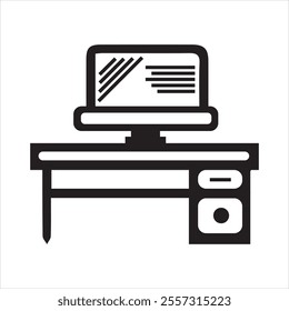 office desk icon vector sign illustration