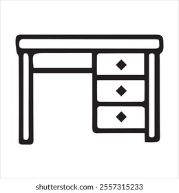 office desk icon vector sign illustration