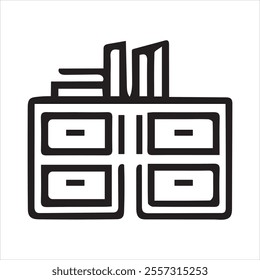 office desk icon vector sign illustration