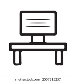 office desk icon vector sign illustration
