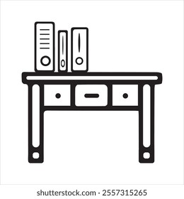 office desk icon vector sign illustration