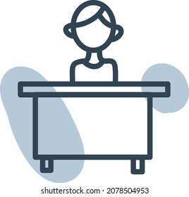Escritorio, ilustración, vector, sobre fondo blanco.