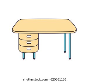 Office desk isolated.