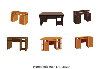 office desk isolated on white background