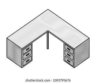 office desk isometric icon