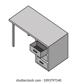 office desk isometric icon