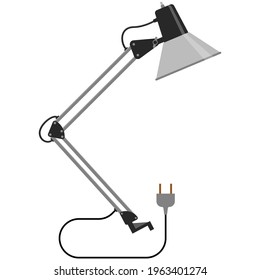 Office desk lamp vector with flexible design on white