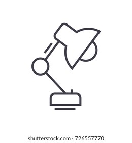 office desk lamp  vector line icon, sign, illustration on background, editable strokes