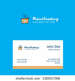 Office desk  logo Design with business card template. Elegant corporate identity. - Vector