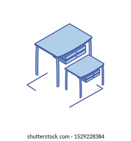 office desk on white background vector illustration design