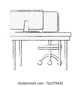 Office desk and pc