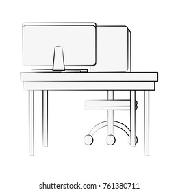 Office desk and pc