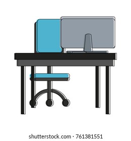 Office desk and pc