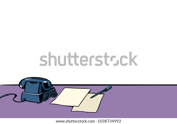 Office Desk Phone Isolated On White Stock Vector Royalty Free