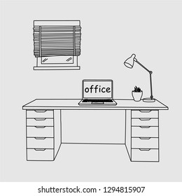 office desk in the room