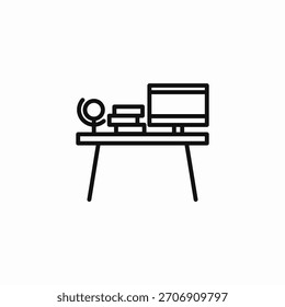 vetor de sinal de ícone de configuração do office desk