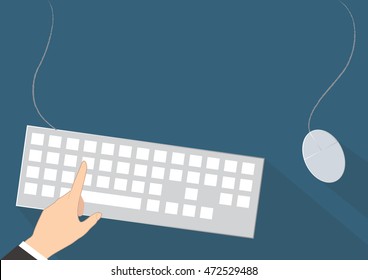 office desk and space background