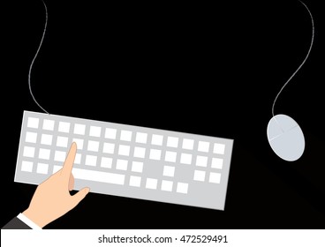 office desk and space background