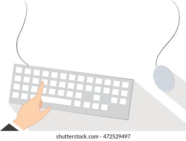 office desk and space background