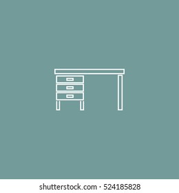 office desk, table outline icon, can be used for web and mobile design