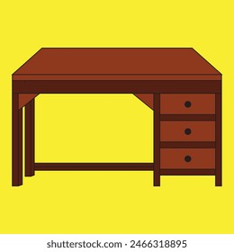 Office desk and Table vector art design and EPS file.