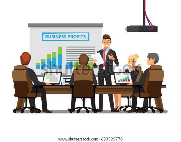 Office Desk Team Planning Working Vector Stock Vector (Royalty Free Office Desk Team Planning Working Vector Stock Vector (Royalty Free