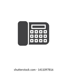 Office desk telephone vector icon. filled flat sign for mobile concept and web design. Office phone with buttons glyph icon. Symbol, logo illustration. Vector graphics