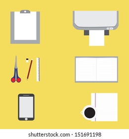 Office desk top accessory,vector
