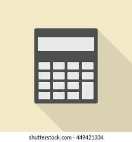Office Desk Top View. Calculator. Icon. 