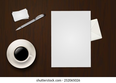 Office desk vector.