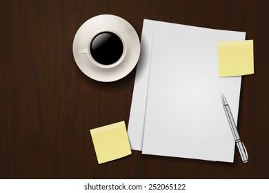 Office desk vector.